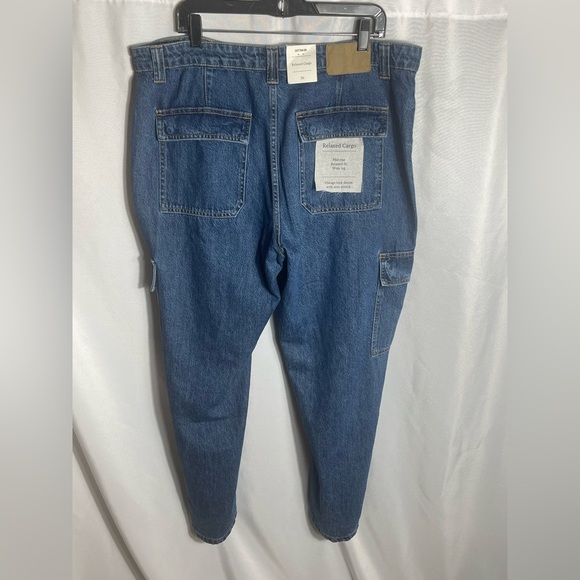 Cotton On Relaxed Cargo Jeans Nordic Blue Size 36 Vintage Fit Denim - Picture 5 of 10